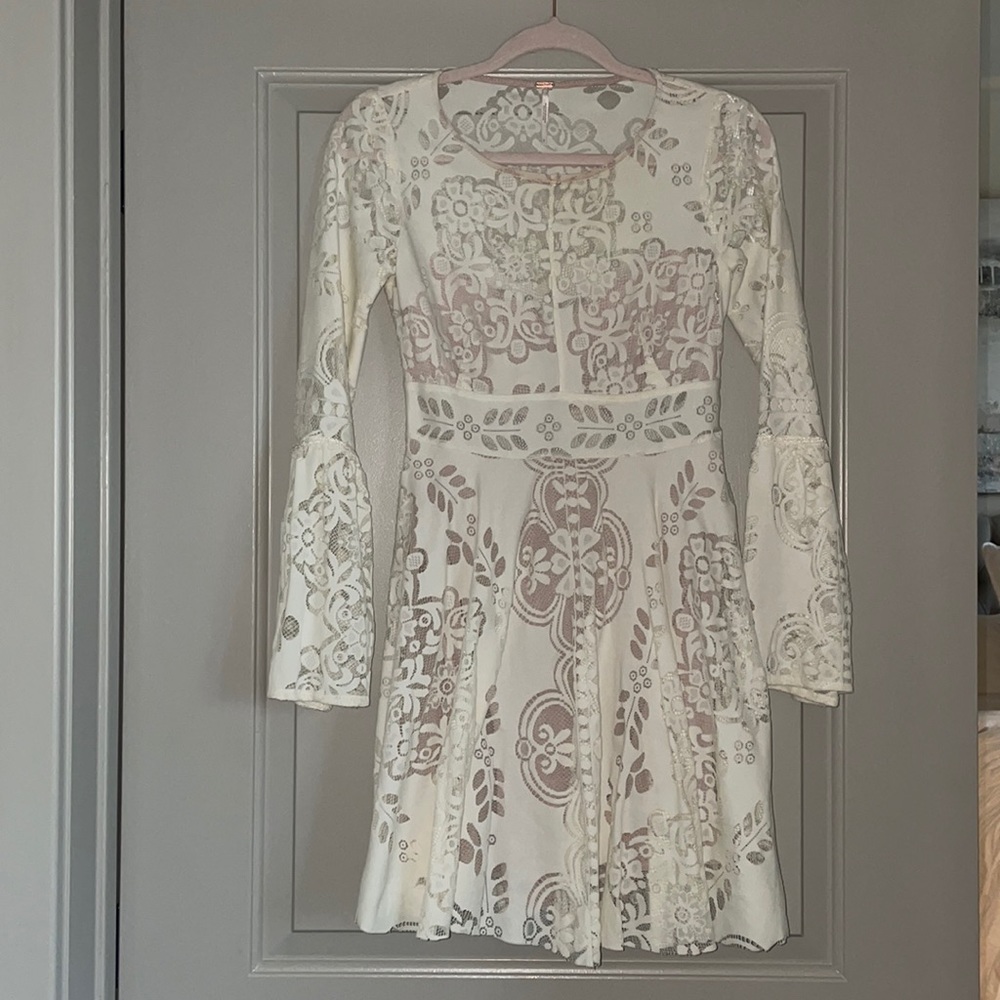 FP Bell Sleeve Crochet Dress